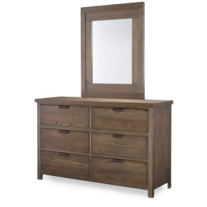 Legacy Fulton County 6 Drawer Dresser w/Mirror in Tawny Brown - All