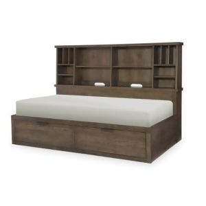 Legacy Fulton County Bookcase Lounge Bed in Tawny Brown - All
