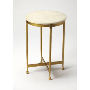 Butler Claypool White Marble End Table - All