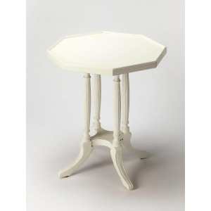 Butler Adolphus Cottage White Octagonal Accent Table - All