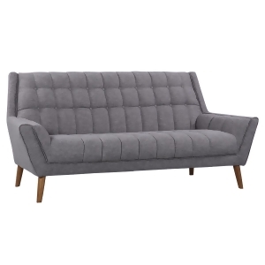 Armen Living Cobra Mid-Century Modern Sofa in Dark Gray Linen Walnut Legs - All