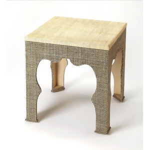 Butler Haverford Houndstooth Raffia End Table - All