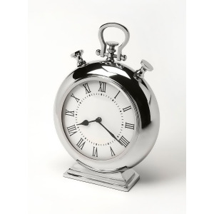 Butler Alistair Nickel Finish Desk Clock - All