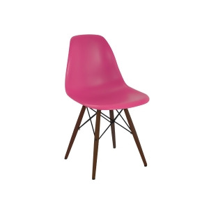 Design Lab Trige Lipstick Pink Side Chair Walnut Base Set of 5 - All