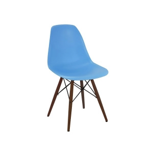 Design Lab Trige Blue Side Chair Walnut Base Set of 2 - All