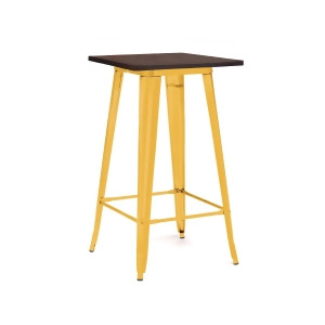Design Lab Dreux Glossy Yellow Elm Wood Steel Bar Table - All