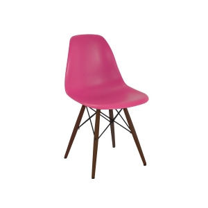 Design Lab Trige Lipstick Pink Side Chair Walnut Base Set of 2 - All