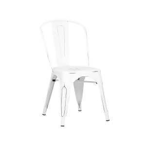 Design Lab Dreux Vintage Matte White Black Side Chair Set of 4 - All