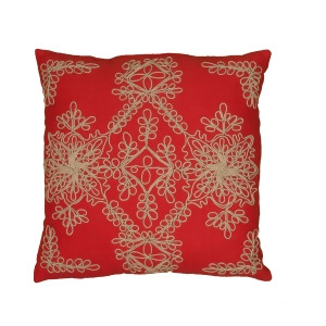 Rizzy Home Pillow Cover With Hidden Zipper In Red And Natural Set of 2 - All