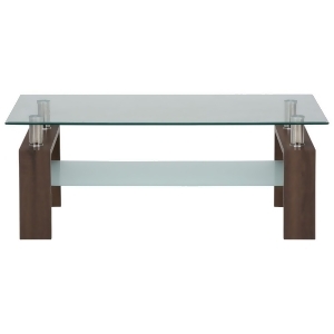 Jofran Compass Rectangle Cocktail Table w/ Glass Top - All
