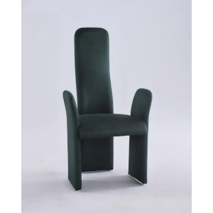 Chintaly Lucy Fully Upholstered Arm Chair in Green Fabric Set of 2 - All