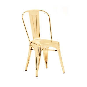Design Lab Dreux Chrome Gold Steel Side Chair Set of 4 - All