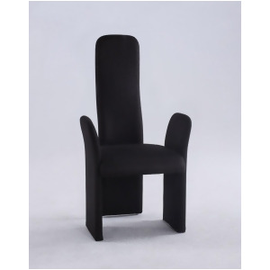 Chintaly Lucy Fully Upholstered Arm Chair in Black Fabric Set of 2 - All