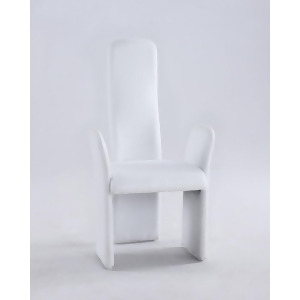 Chintaly Lucy Fully Upholstered Arm Chair in White Fabric Set of 2 - All