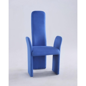 Chintaly Lucy Fully Upholstered Arm Chair in Blue Fabric Set of 2 - All