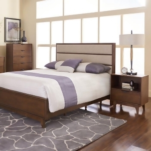 Progressive Furniture Mid-Mod 3 Piece Upholstered Panel Bedroom Set in Cinnamon - All