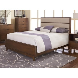Progressive Furniture Mid-Mod Upholstered Panel Bed in Cinnamon - All