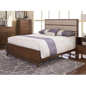 Progressive Furniture Mid-Mod Upholstered Panel Bed in Cinnamon - All