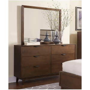 Progressive Furniture Mid-Mod Drawer Dresser w/Mirror in Cinnamon - All