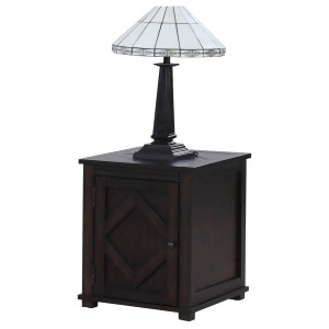 Progressive Furniture Foxcroft Chairside Cabinet in Dark Pine - All
