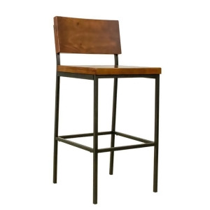 Progressive Furniture Sawyer Wood Metal Barstool in Java Pine - All