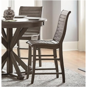 Progressive Furniture Willow Counter Chair in Distressed Dark Gray Set of 2 - All