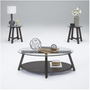 Progressive Furniture Royden 3 Piece Coffee Table Set in Dark Poplar - All