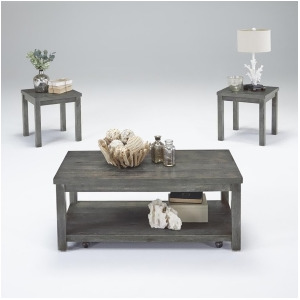 Progressive Furniture Silverton Ii 3 Piece Coffee Table Set in Dove Gray - All