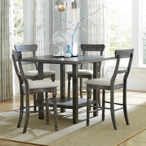 Progressive Furniture Muses 5 Piece Counter Table Set in Dove Gray - All