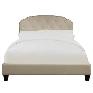 Pulaski Queen All-In-One Shaped Corners Upholstered Bed in Dupree Linen - All