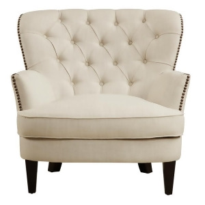 Pulaski Traditional Button Tufted Upholstered Arm Chair in Celine Flour - All