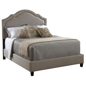 Pulaski Shaped Nailhead Queen Upholstered Bed - All
