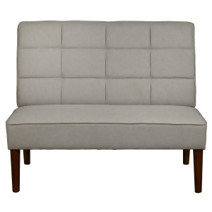 Pulaski Modern Grid Upholstered Settee in Whisper Platinum - All