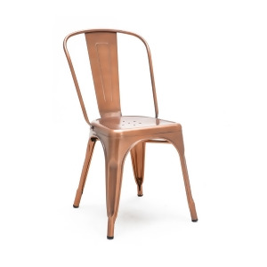 Design Lab Dreux Vintage Copper Steel Side Chair Set of 4 - All