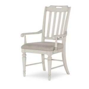 Legacy Brookhaven Slat Back Arm Chair in Vintage Linen Rustic Dark Elm Set of - All