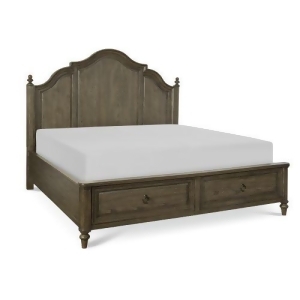 Legacy Brookhaven Panel Bed w/Storage Footboard in Rustic Dark Elm - All