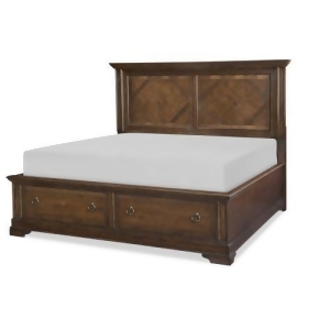 Legacy Latham Panel Bed w/Storage Footboard in Tawny Brown - All
