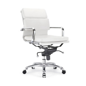 Design Lab Century White Padded Modern Classic Aluminum Office Chair Set of 2 - All