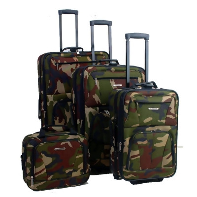Rockland Camouflage 4 Piece Luggage Set 