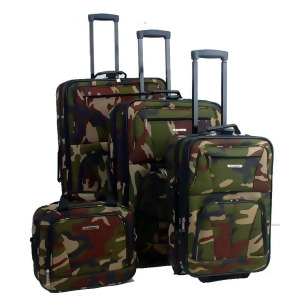 Rockland Camouflage 4 Piece Luggage Set - All