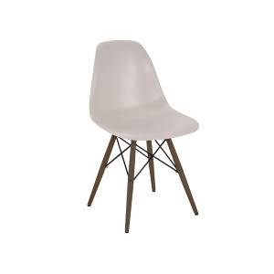 Design Lab Trige Beige Side Chair Walnut Base Set of 2 - All