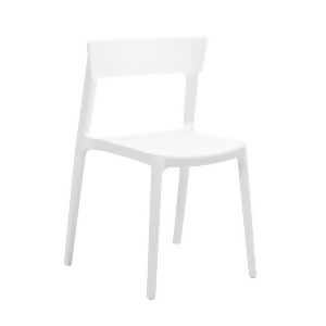Design Lab Rho White Modern Stackable Side Chair Set of 4 - All