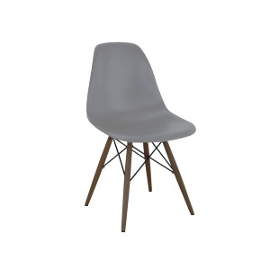 Design Lab Trige Dark Grey Side Chair Walnut Base Set of 2 - All