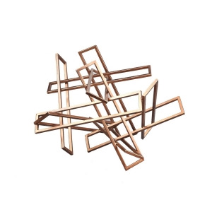 Moes Home Tangled Rectangles Sculpture Gold Small - All