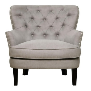 Pulaski Traditional Button Tufted Upholstered Arm Chair in Lunar Storm - All