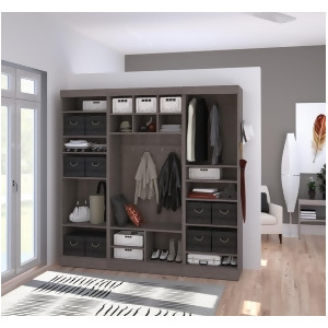 Bestar Pur 86 Inch Mudroom Kit in Bark Gray - All