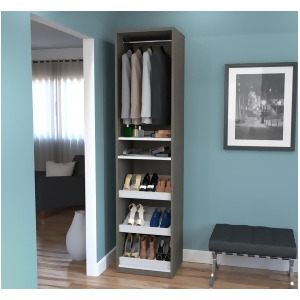 Bestar Cielo 19.5 Inch Shoe/Closet Storage Unit Featuring Reversible Shelves in - All