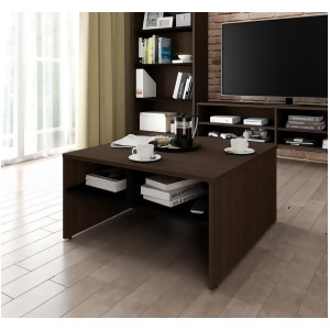 Bestar Small Space 29.5 Inch Storage Coffee Table in Dark Chocolate Black - All