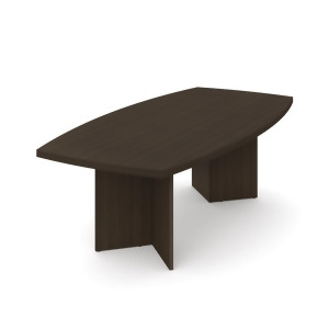 Bestar Boat-Shaped Conference Table w/Melamine Top in Dark Chocolate - All