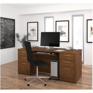 Bestar Embassy 71 Inch Executive Desk Kit in Tuscany Brown - All